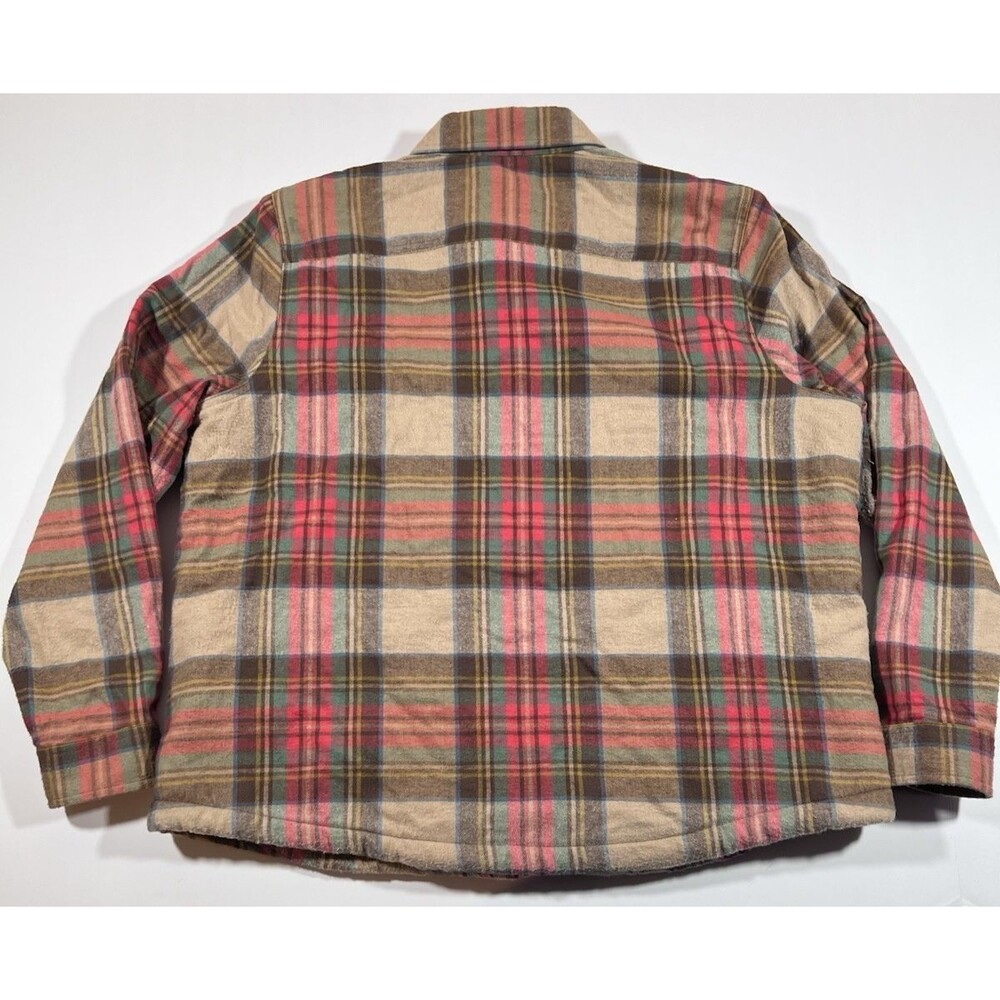 LL Bean Plaid Sherpa Lined Flannel Shirt Jacket Shacket Relaxed Women's Large - Picture 10 of 10